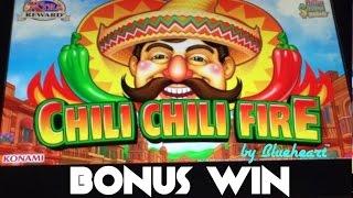CHILI CHILI FIRE slot machine BONUS WIN with TWO RETRIGGERS