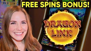First Time Getting The Free Spins On Dragon Link Peacock Princess Slot Machine! Bonus In The Bonus!