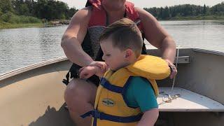 Hudson’s First boat ride on the Chapleau River