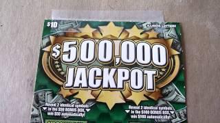 $10 Instant Scratch Off Lottery Ticket - $500,000 Jackpot