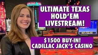 This Was Just BRUTAL! LIVE: Ultimate Texas Hold’em!! $1500 Buy-in!! Giddy up!