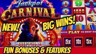 Jackpot Carnival Buffalo! New Fun Bonuses-Big Win!