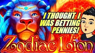 $15.00/SPIN MISTAKE! ZODIAC LION ⋆ Slots ⋆ I THOUGHT I WAS BETTING PENNIES! Slot Machine (IGT)