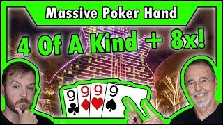Four of a Kind + 8x Multiplier! Can This Massive Poker Hand Bring Us Victory? • The Jackpot Gents