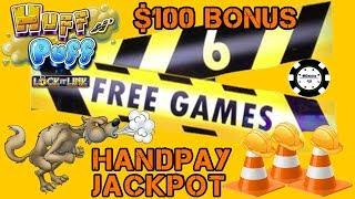 •$100 SPIN BONUS GETS US A JACKPOT HANDPAY on Huff N' Puff •HIGH LIMIT Slot Play on Lock It Link •