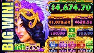 •SUPER BIG WIN! NEW SLOT!• • MIGHTY CASH VEGAS WINS Slot Machine Bonus (Aristocrat)