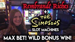 AWESOME BONUS! So many WILDS! Simpsons Slot Machine!!!