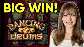 BIG WIN! HIGH LIMIT Dancing Drums Slot Machine! AMAZING 3 Re Triggers In A Row!
