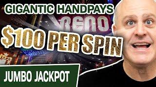 ⋆ Slots ⋆ $100 PER SPIN in RENO NV! ⋆ Slots ⋆ GIGANTIC Handpays on HIGH-LIMIT Slots