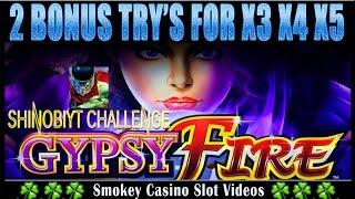 GYPSY FIRE Slot Machine Challenge 2 Bonus Attempts - Konami