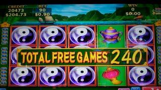 China Shores Slot Machine Bonus - 258 FREE SPINS - HUGE WIN (#1)