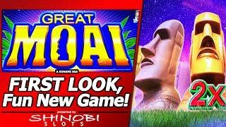 Great Moai Slot - First Look, Fun New Konami Game, Live Play and Free Spins Bonuses