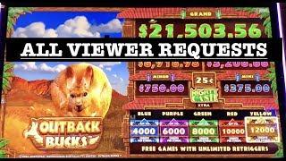 OUR 3RD ALL VIEWER REQUESTS VIDEO •️ HANDPAY MIGHTY CASH •️ZEUS •️MONOPOLY •️OUTBACK BUCKS •️TED