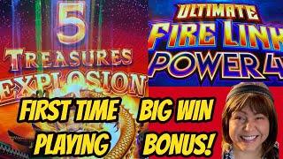 New 5 Treasures Explosion-Big Win Bonus & Ultimate Fire Link Power 4!