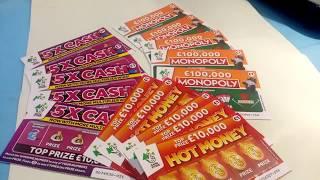 5x CASH....CASH WORD....HOT MONEY...MONOPOLY....Scratchcards