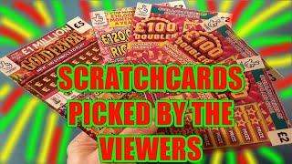 THE BIG SCRATCHCARD DRAW...   FOR OUR VIEWERS..LIVE...AND CARDS PLAYED THURSDAY