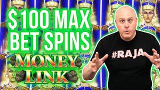 Triple Jackpots on High Limit Money Link - $100 Max Bet Spins!