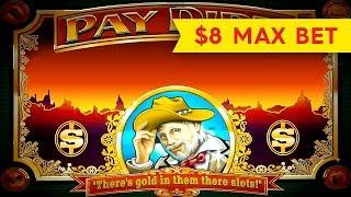 HUGE WIN! Pay Dirt Slot - $8 Bet - AWESOME BONUS, ALL FEATURES!