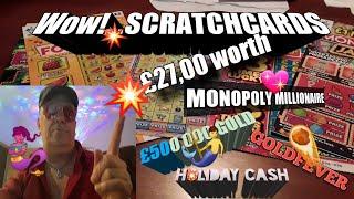 •Here's Piggy•tonight's SCRATCHCARD GAME•Monopoly•GOLD•Goldfever•Holiday Cash•£250,000 Blue•