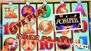 •LIVE PLAY on FREE PLAY($140)• • Pompeii(MAX BET) ~ Aristocrat•
