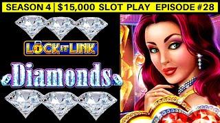 Lock It Link Diamonds Slot Machine Live Play | Season 4 | Episode #28
