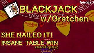 BLACKJACK WITH GRETCHEN EPISODE #1 $15,000K BUY-IN ~ UP TO $2000 HANDS ~ HUGE TABLE WIN BIG DOUBLES