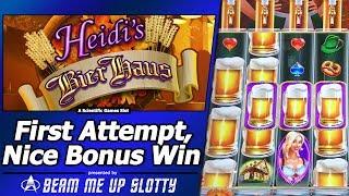 Heidi's Bier Haus Slot - First Attempt, Live Play and Nice Bonus Win with Locked Wilds
