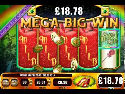£315 MEGA BIG WIN (1050 X STAKE) RUBY SLIPPERS™ BIG WIN SLOTS AT JACKPOT PARTY