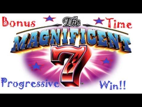 *BONUS WIN* Ainsworth Magnificent 7 | LIVE PLAY | Progressive | Slot Machine Bonus