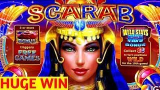 SCARAB Slot Machine HUGE WIN - Max Bet Bonuses | Wild Lepre'Coins Slot Machine BONUS Won | Live Slot