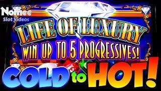 •HUGE WIN!!• LIFE of LUXURY Progressive Slot Machine - Max Bet Long Play