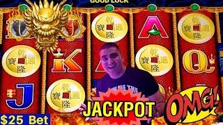 HIGH LIMIT 5 Dragons Slot Machine HANDPAY JACKPOT - $25 Bet | Rare 5 Bonus Symbols