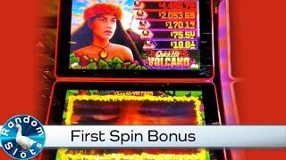 Quick Hit Volcano Slot Machine First Spin Bonus