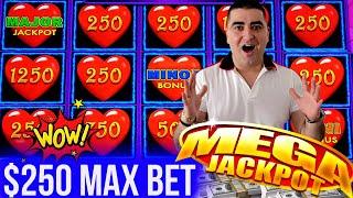 $250 A Spin Lightning Link MASSIVE HANDPAY JACKPOT | Winning Mega Bucks On Slots