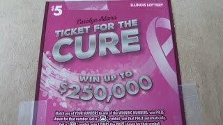 Ticket for the Cure - $5 Illinois Instant Lottery Ticket Scratchcard video