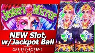 Jester's Mirror Slot with Jackpot Ball Feature - First Look, Live Play with Free Spins Bonuses