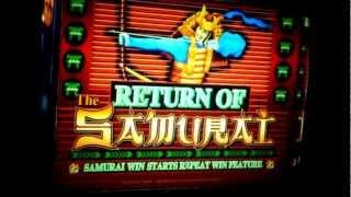 BIG Win on Return of the Samurai  25c Repeat Spins !!!