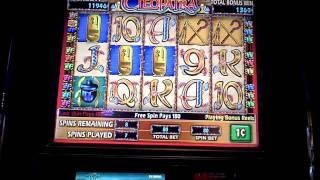 Cleopatra bonus win on penny slot machine at Mohegan Sun