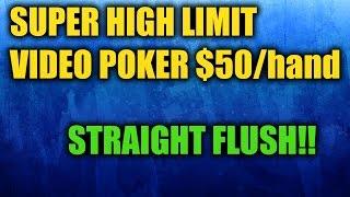 13 Minutes of SUPER HIGH LIMIT Video Poker w/STRAIGHT FLUSH