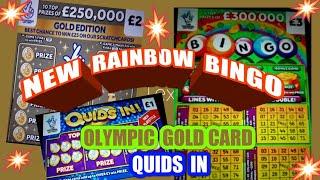 NEW Cards "RAINBOW BINGO" OLYMPIC GOLD Card"..Quids in Card.. mmmmmmMMM..says