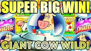 ⋆ Slots ⋆SUPER BIG WIN!⋆ Slots ⋆ ONE HUGE WILD COW! ⋆ Slots ⋆ INVADERS ATTACK FROM THE PLANET MOOLAH Slot Machine (SG)