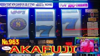 [May 22nd ④] Piggy Pennies Slot, Triple Double Dollar Slot @San Manuel Casino 赤富士スロット