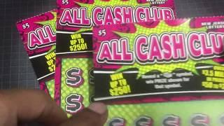 ALL CASH CLUB NJ LOTTERY SCRATCH CARDS