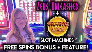 Zeus Unleashed Free Spins BONUS!! Even Better Line hit on Dragon Link Slot Machine!!