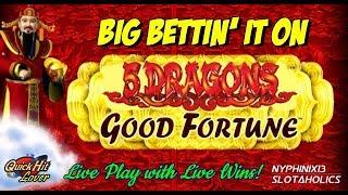 GOOD FORTUNE 5 DRAGONS Slot Bonuses & LIVE PLAY WINS!