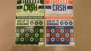 Veteran's Cash Instant Lottery Scratchcard Ticket - TWO $5 Tickets