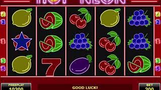 Hot Neon video slot - Online Fruitmachine by Amatic with Review