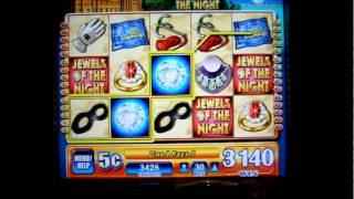 BIG WINS 5 Top LINE HIT on Jewels of the Night - 5c WMS Video Slots