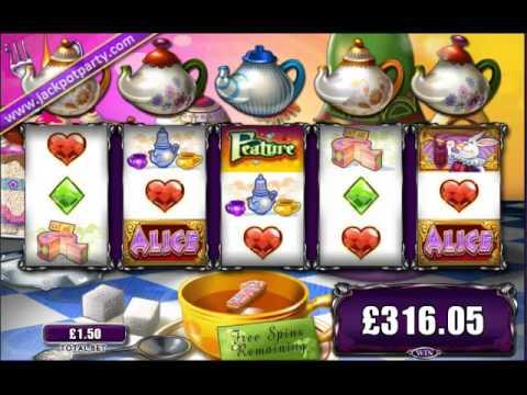£411 MEGA BIG WIN (274 X STAKE) ALICE AND THE MAD TEA PARTY™ BIG WIN SLOTS AT JACKPOT PARTY