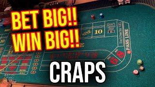 BETTING AND WINNING BIG!!! EPIC CRAPS SESSION!!!